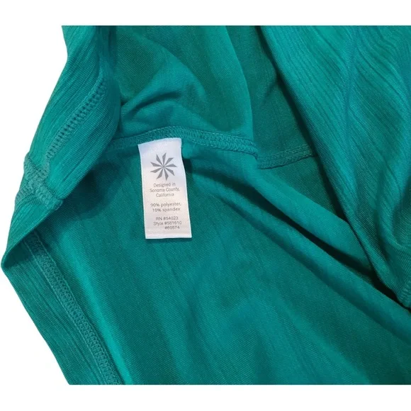 Athleta Women’s Long Sleeve Pullover 1/4 Zip Green Athletic Shirt Activewear XL - Picture 12 of 15